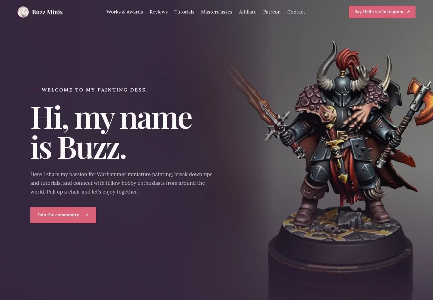 Buzz Minis landing page